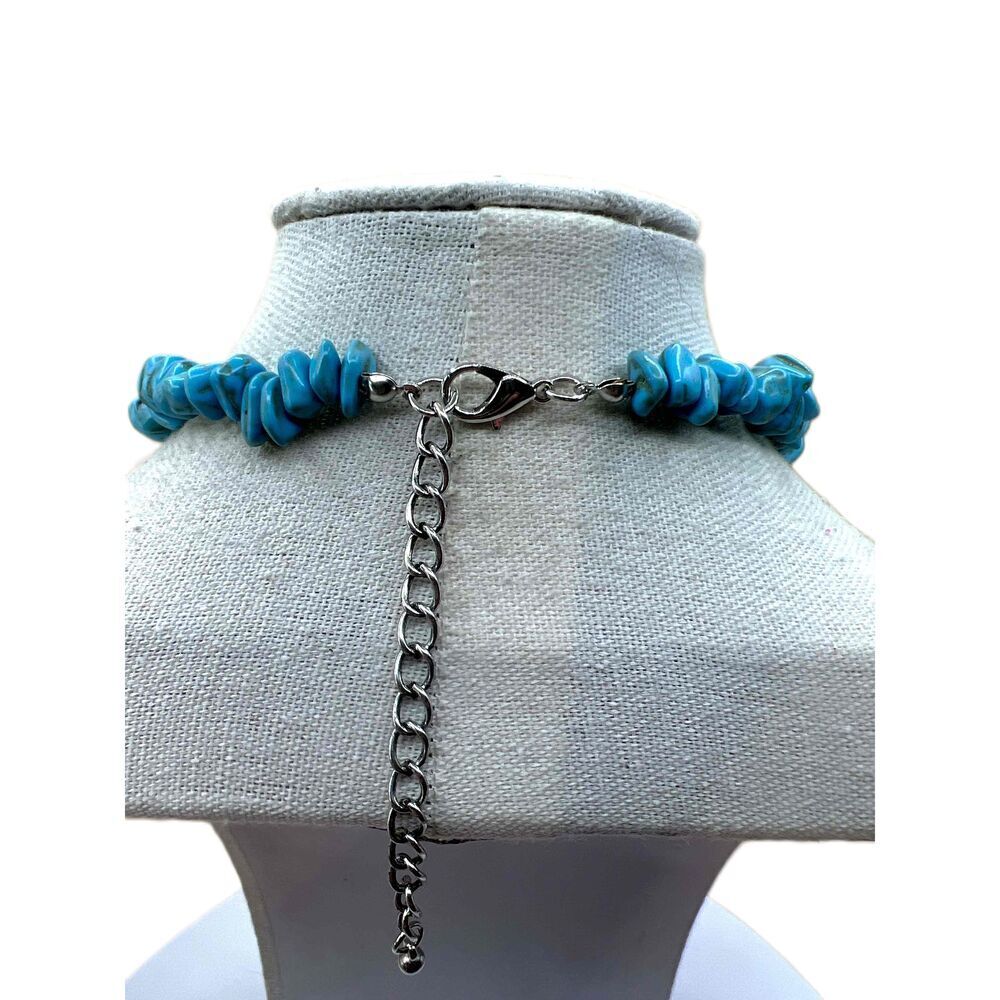 NWOT Turquoise Stones Dragonfly Pendant Beaded Necklace - Picture 8 of 10